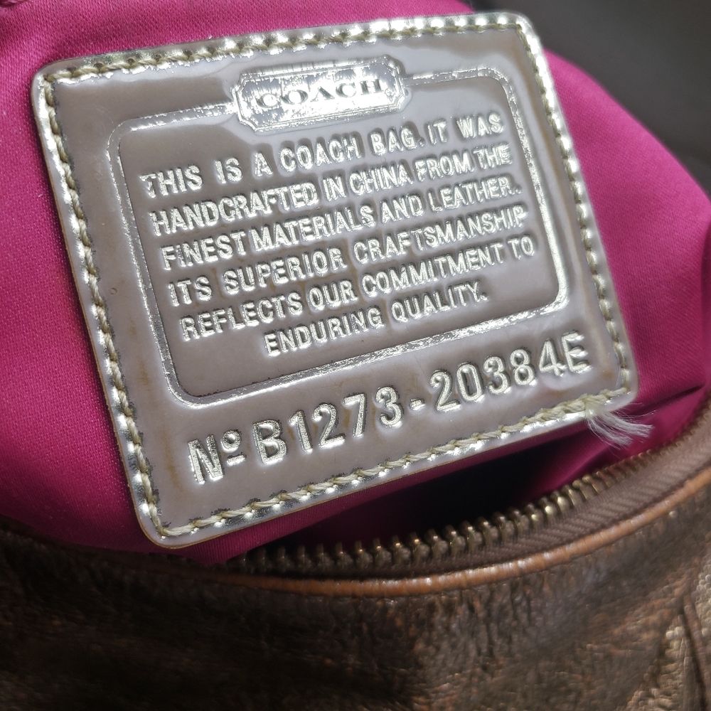 Coach poppy crossbody/hobo bag gold - Picture 6 of 10